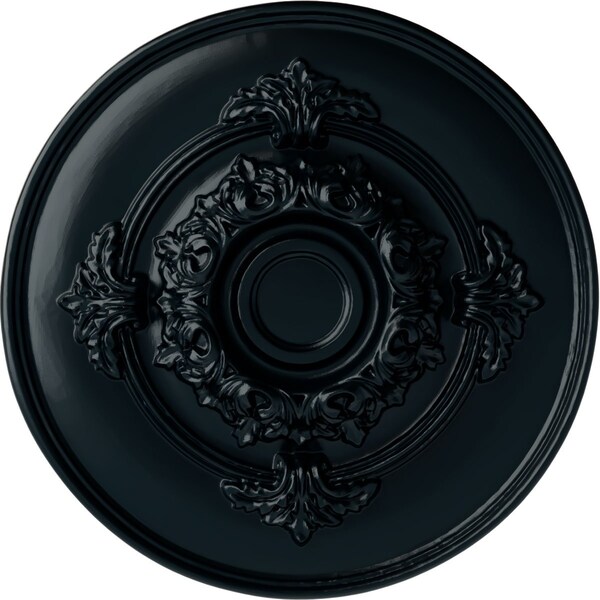 Ekena Millwork Monique Ceiling Medallion (Fits Canopies up to 3 3/4"), Hand-Painted Night Shade, 13 3/4"OD x 1"P CM13MONSF - main
